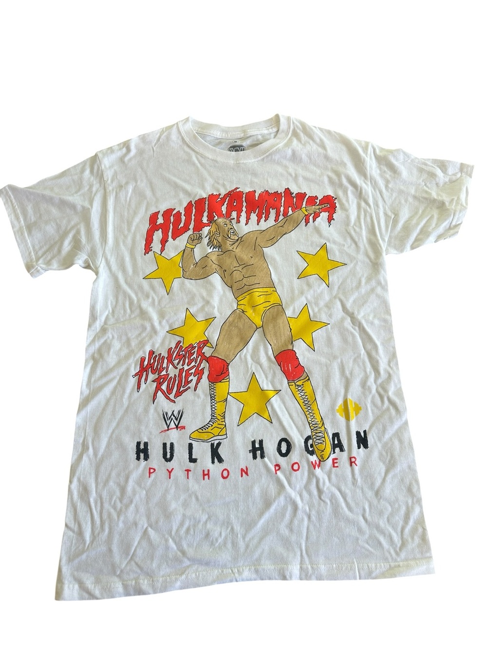 Hulk Hogan White 'Hulkamania' Graphic Tee - WWE